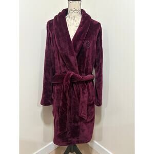 Victoria’s Secret Burgundy Cozy Fuzzy Short Robe Size M/L